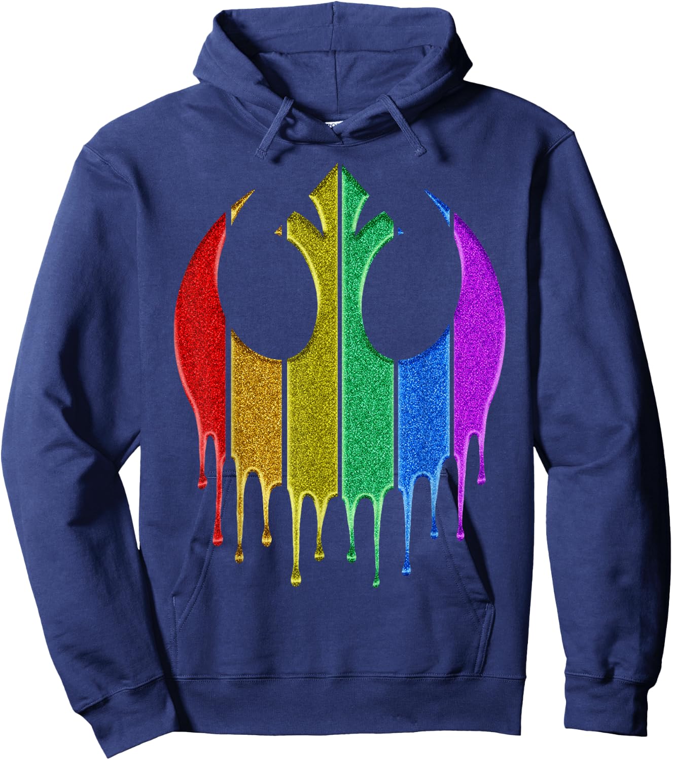 Star Wars Rebel Rainbow Glitter Logo Hoodie - Hoodie | Navy