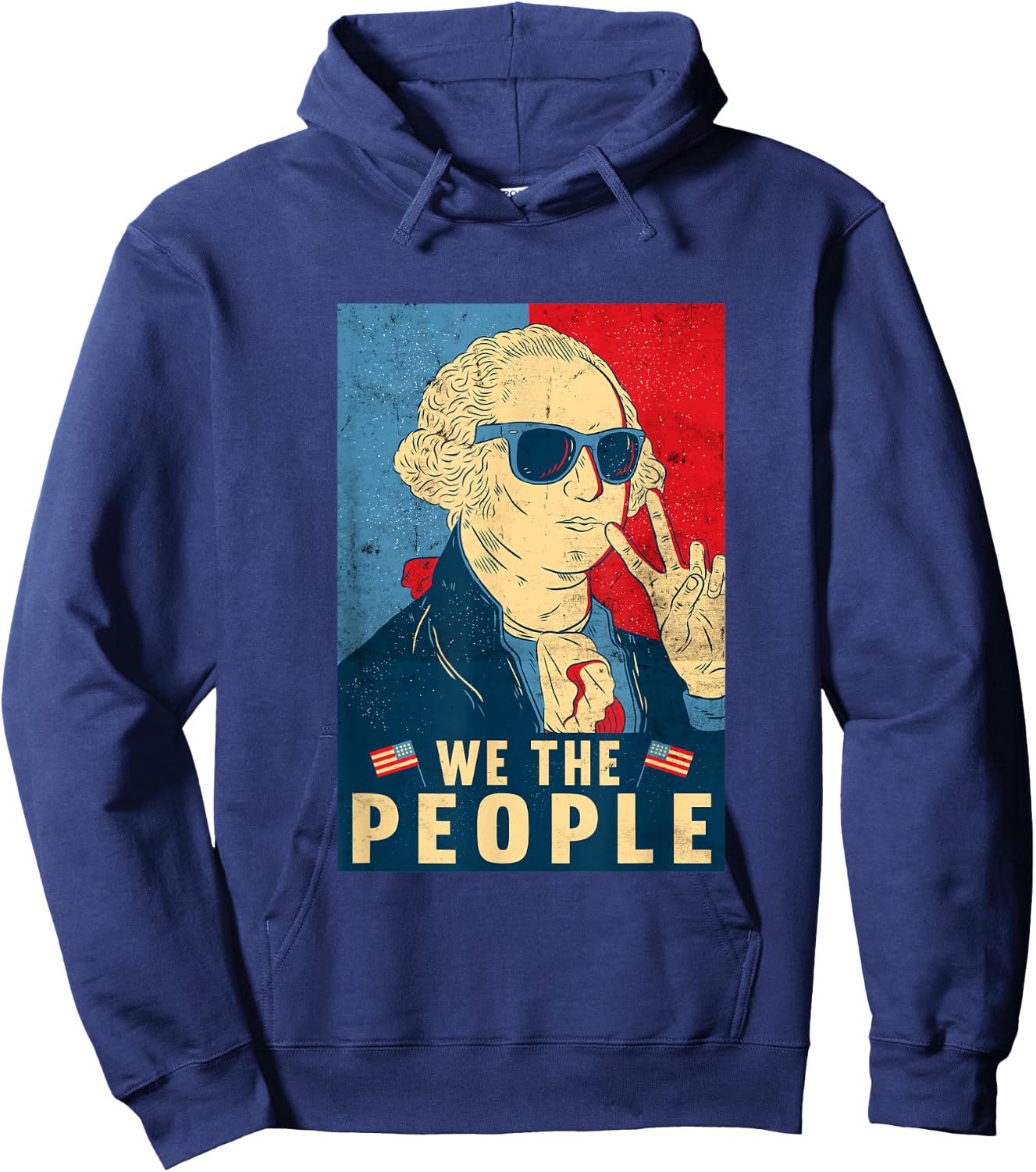 We The People - George Washington 4th of July Hoodie - Hoodie | Navy