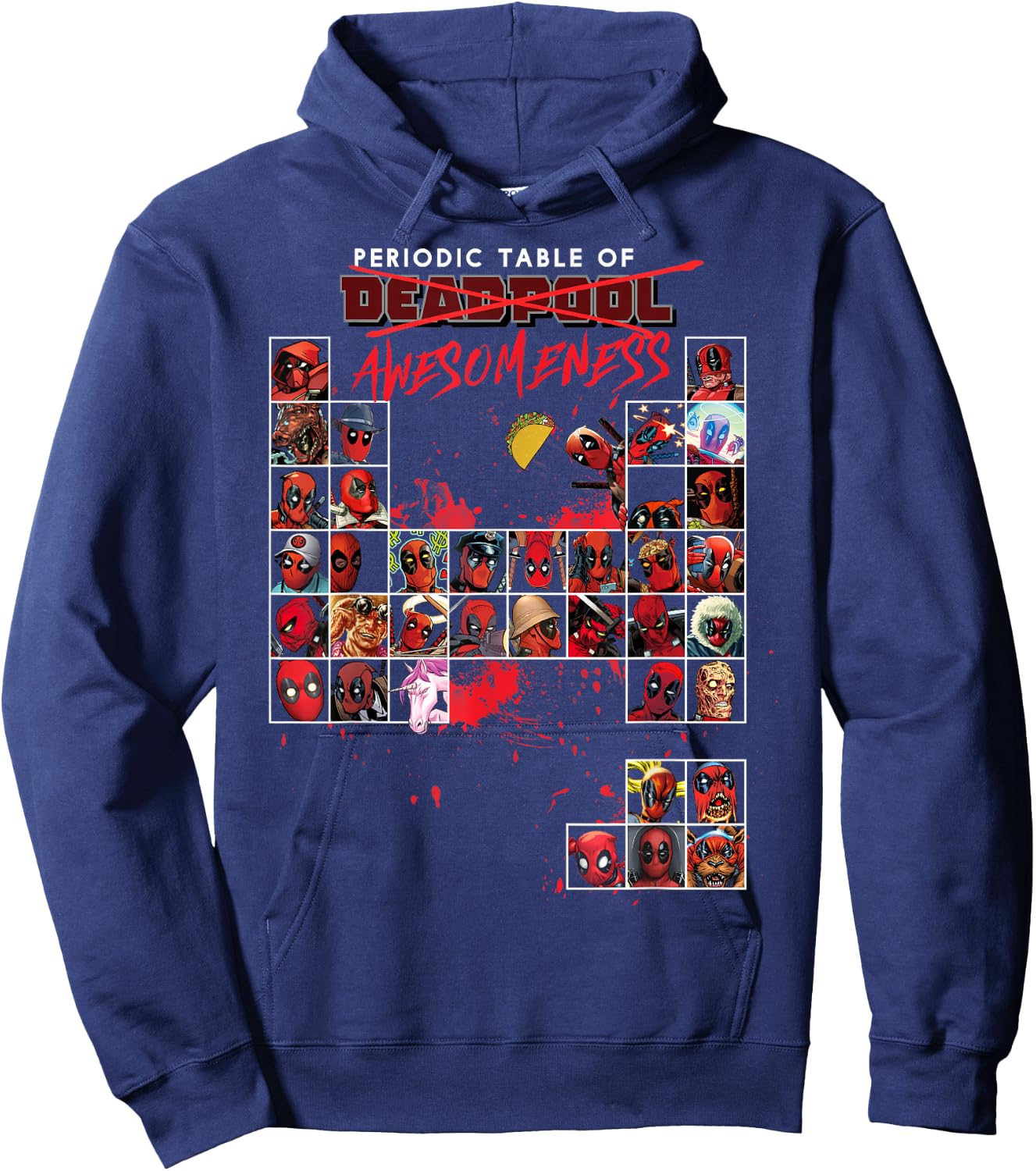 Marvel Deadpool Periodic Table of Awesomeness Small Hoodie - Hoodie | Navy