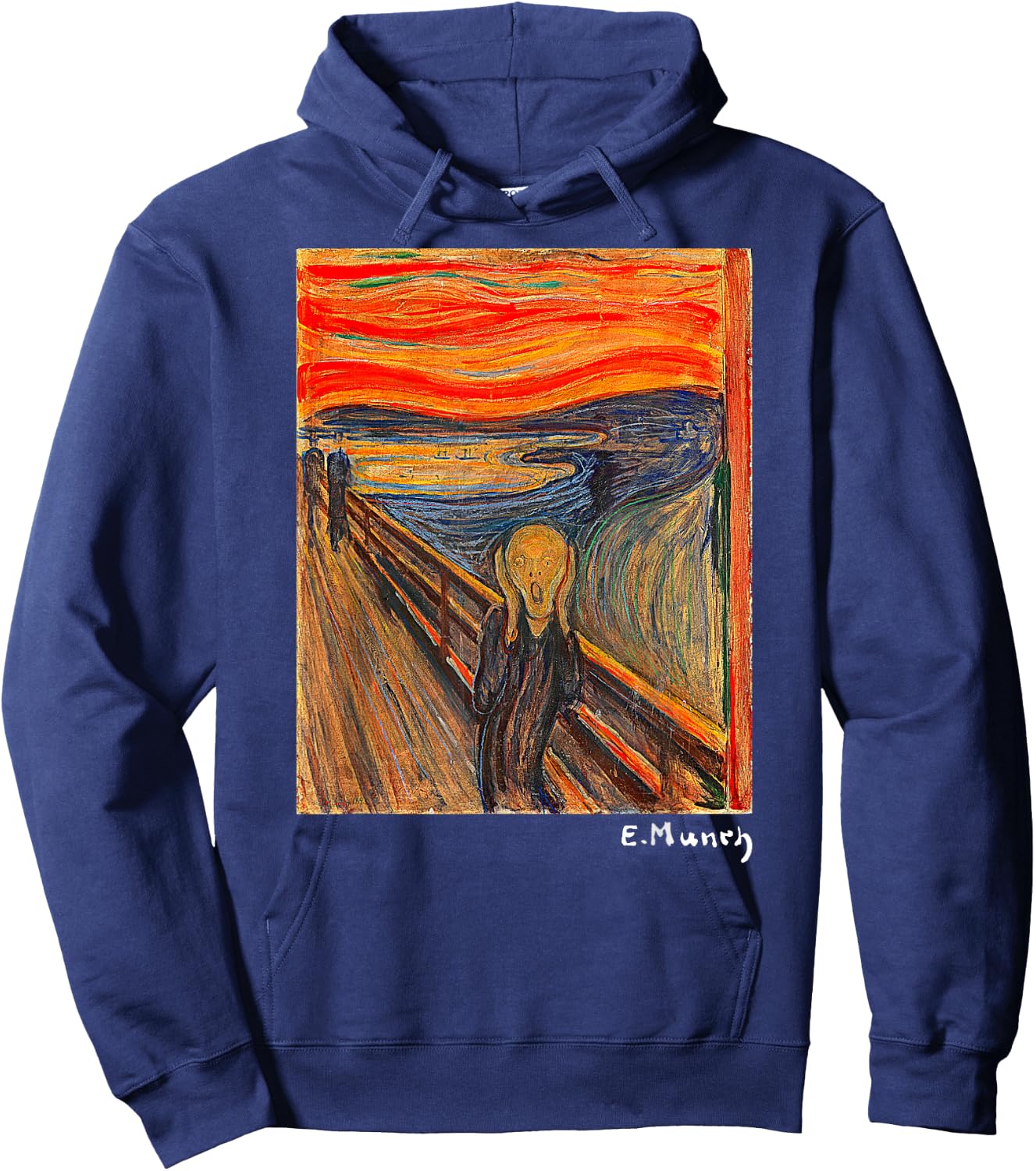 Famous Art The Scream by Munch Artist Painting Hoodie - Hoodie | Navy