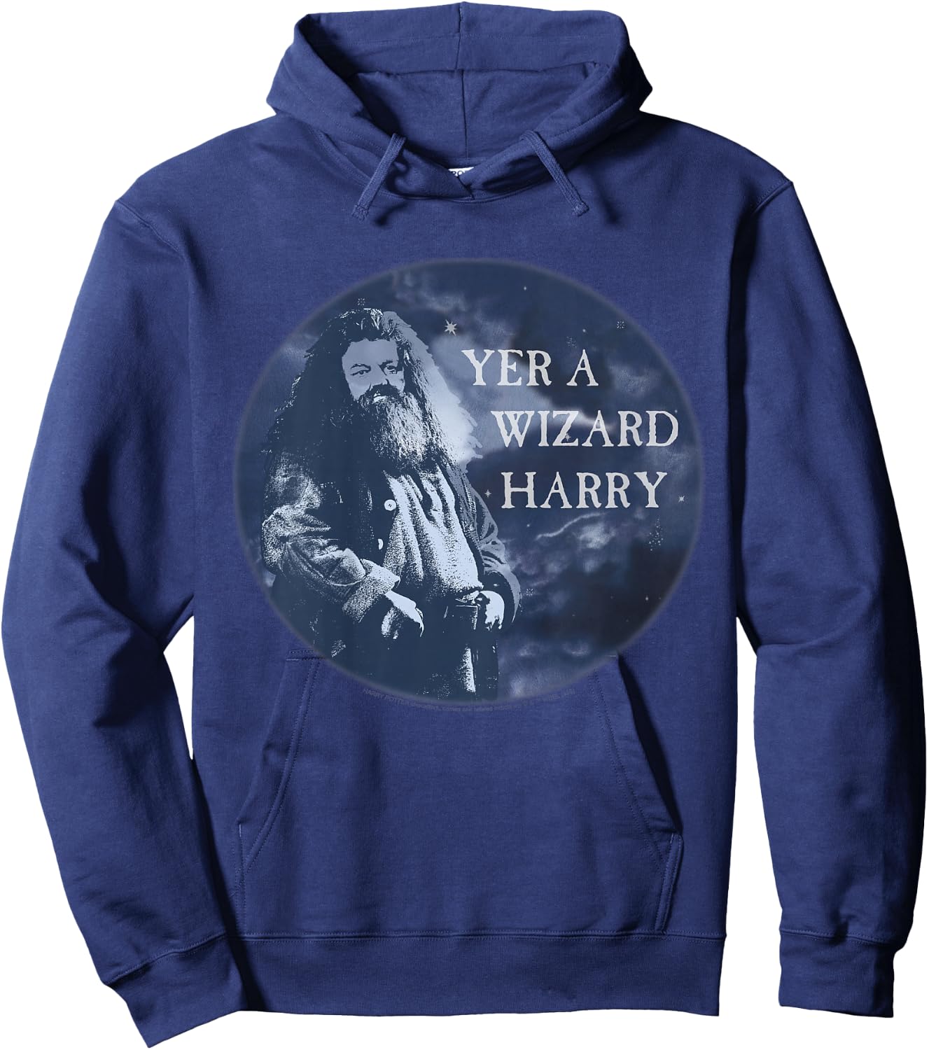 Kids Harry Potter Hagrid Yer A Wizard Harry Portrait Hoodie - Hoodie | Navy
