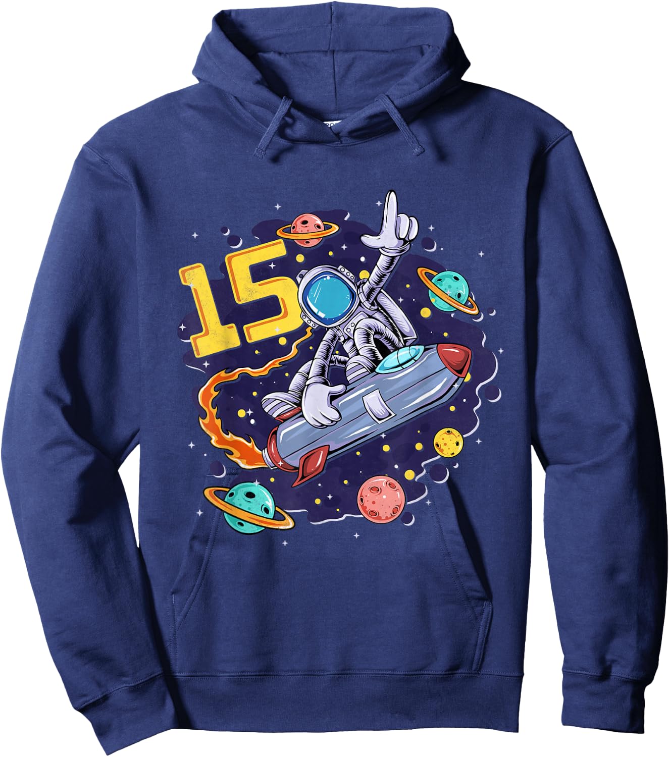 15 Years Old Space Shuttle Astronaut 15th Birthday Hoodie - Hoodie | Navy