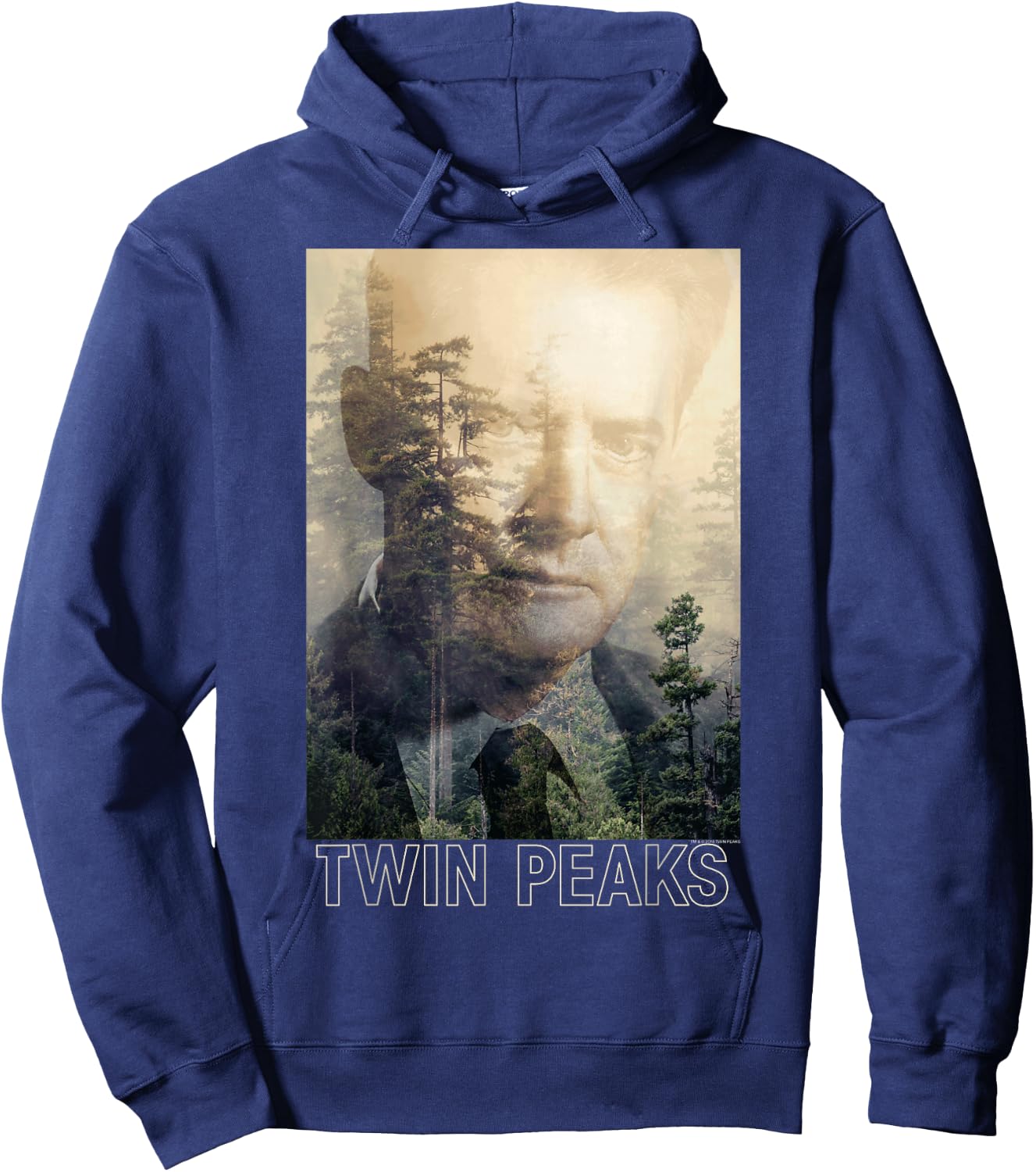 Twin Peaks Agent Cooper Double Exposed Photo Graphic Hoodie - Hoodie | Navy