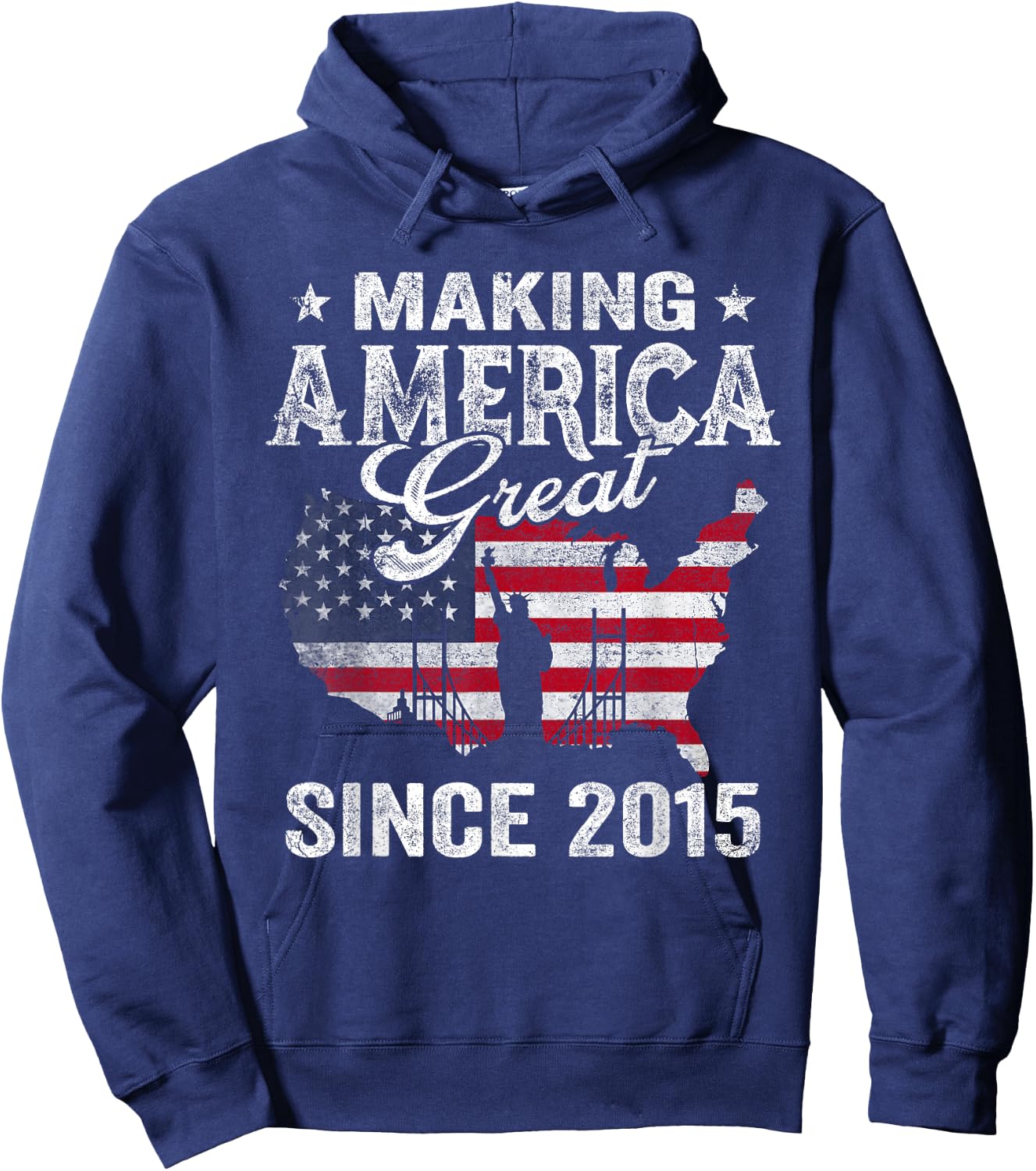 USA American Flag Making America Great Since 2015 Birthday Hoodie - Hoodie | Navy