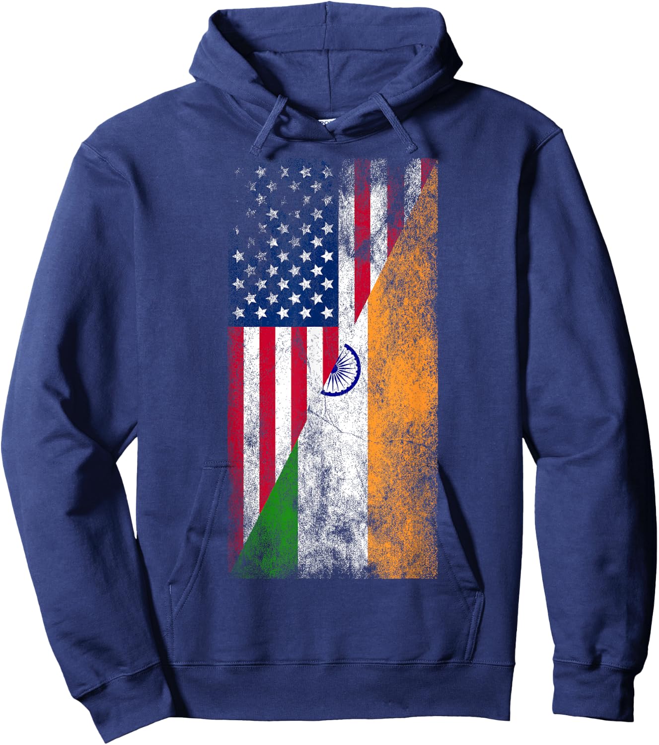 USA & India Flags - United States of America, Indian Hoodie - Hoodie | Navy