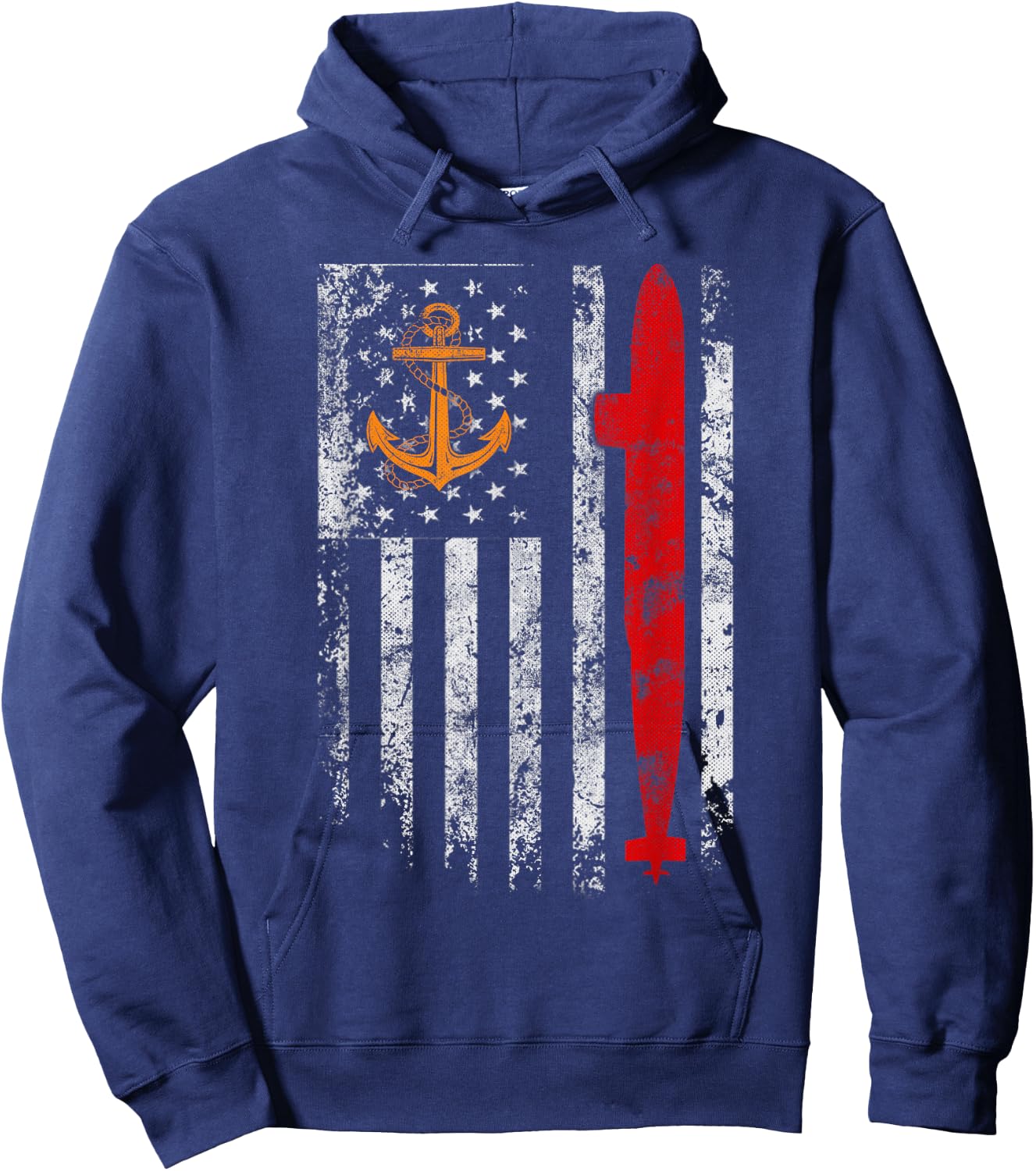 U.S Submarine Silent Service Veteran American Flag Vintage Hoodie - Hoodie | Navy