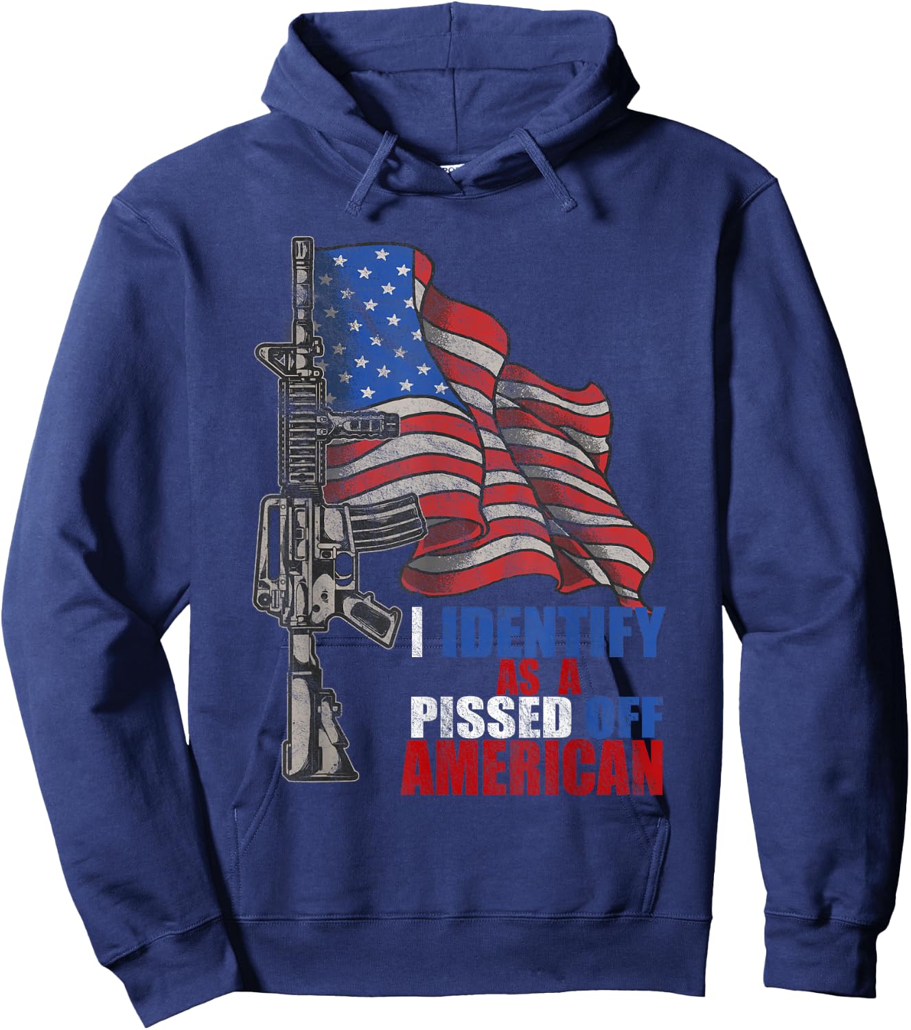 I Identify As A Pissed Off American We The People Democracy Hoodie - Hoodie | Navy