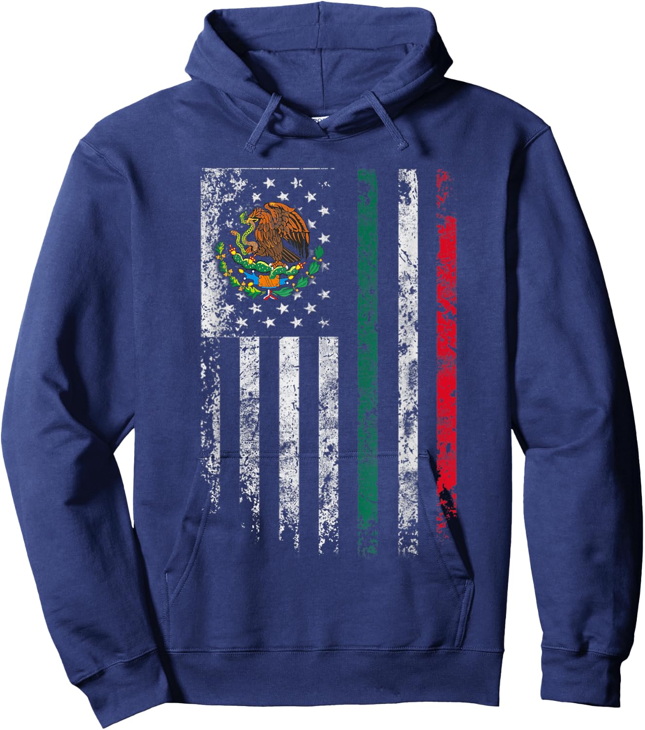 Mexico Flag Shirt Gift 4th Of July USA American Mexican Flag Women Kids Men Hoodie - Hoodie | Navy