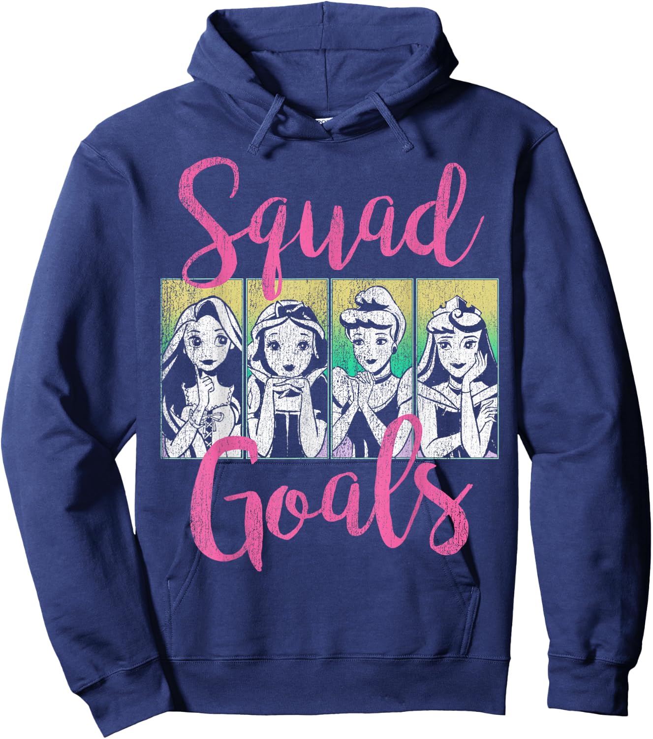 Disney Princess Squad Goals Vintage Group Shot Poster Hoodie - Hoodie | Navy
