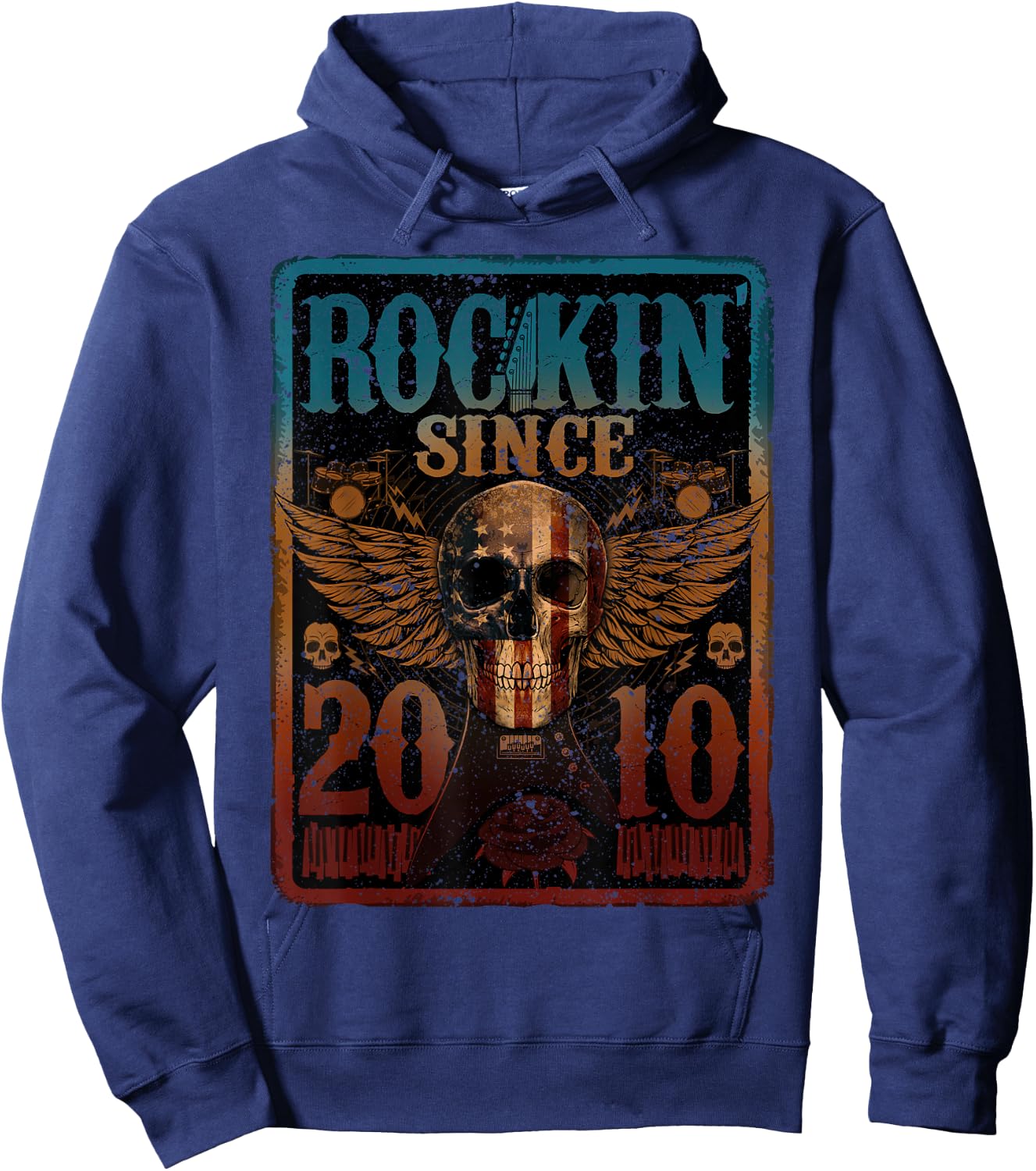 Rockin Since 2010 Shirt 14 Years Old 14th Birthday Classic Hoodie - Hoodie | Navy