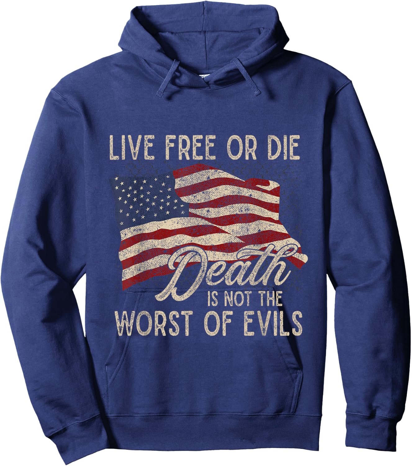 Live Free or Die: Death is Not the Worst of Evils Hoodie - Hoodie | Navy