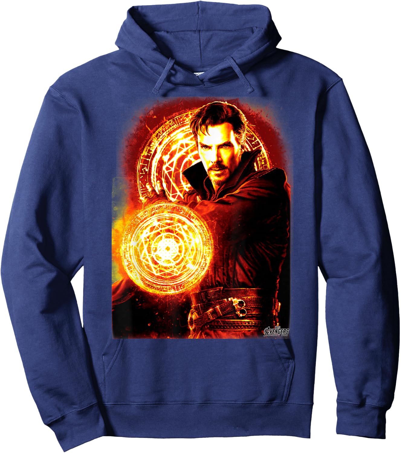 Marvel Infinity War Dr. Strange Fire Symbol Graphic Hoodie - Hoodie | Navy