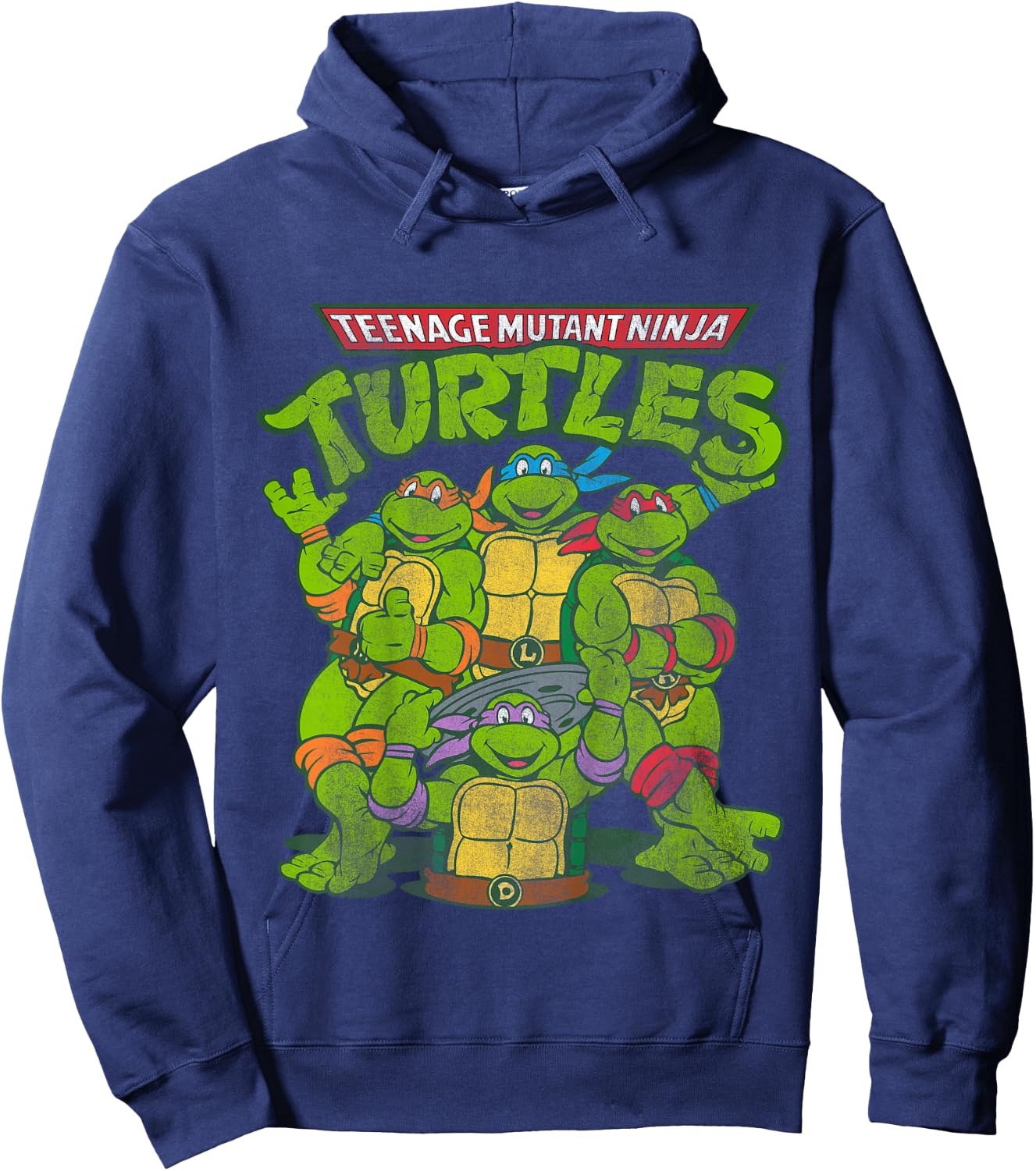 Kids Distressed TMNT Group Hoodie - Hoodie | Navy