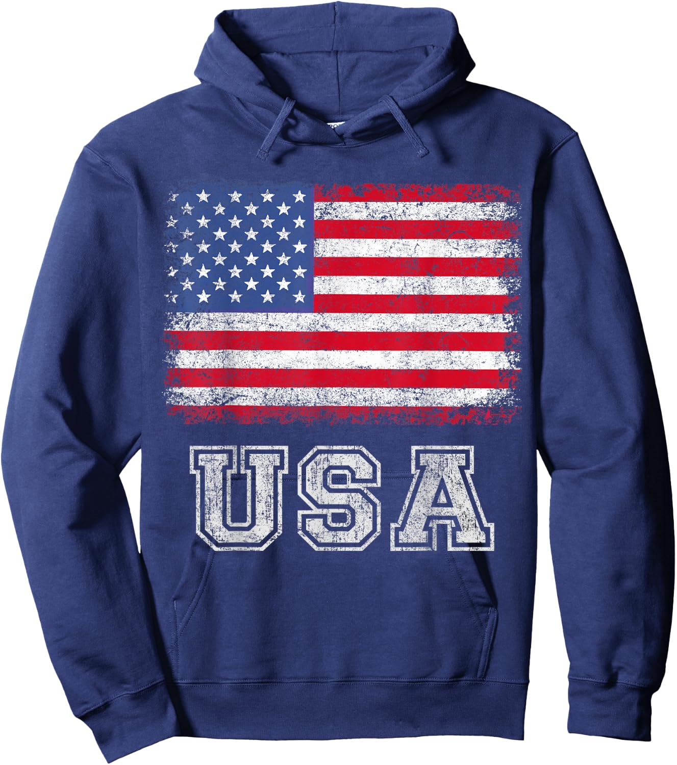 USA Patriotic American Flag Women Kids Boys Girls US Hoodie - Hoodie | Navy