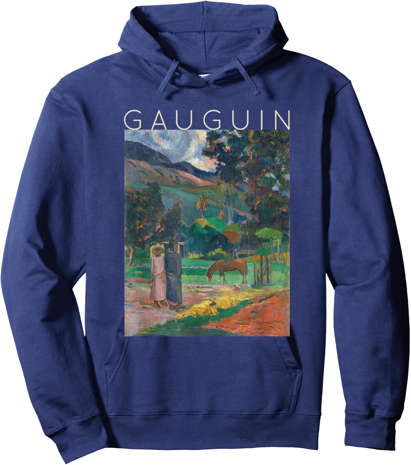 Paul Gauguin - Tahitian Landscape - French Polynesia Hoodie - Hoodie | Navy