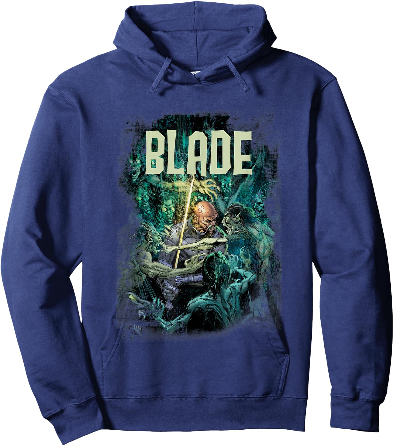 Marvel Blade Distressed Poster Hoodie - Hoodie | Navy
