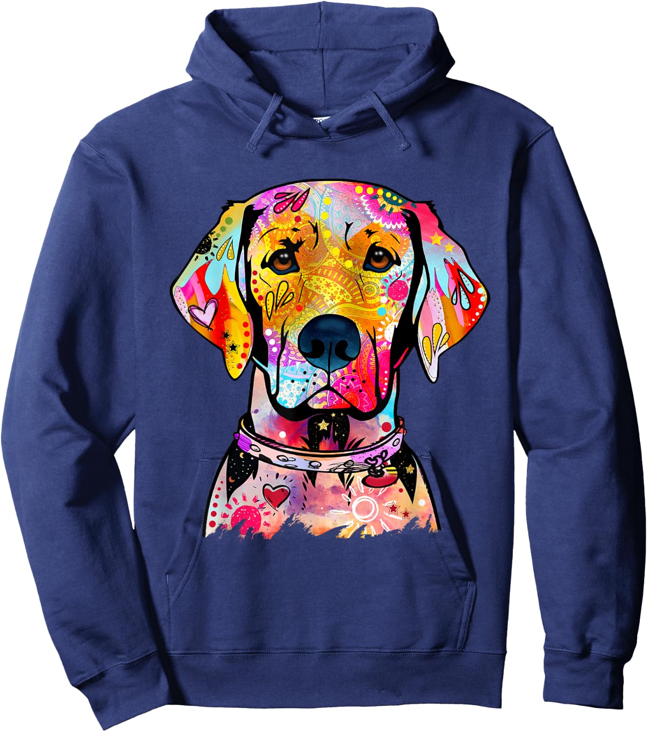 Abstract Labrador Retriever Portrait Lab Women Men Hoodie - Hoodie | Navy