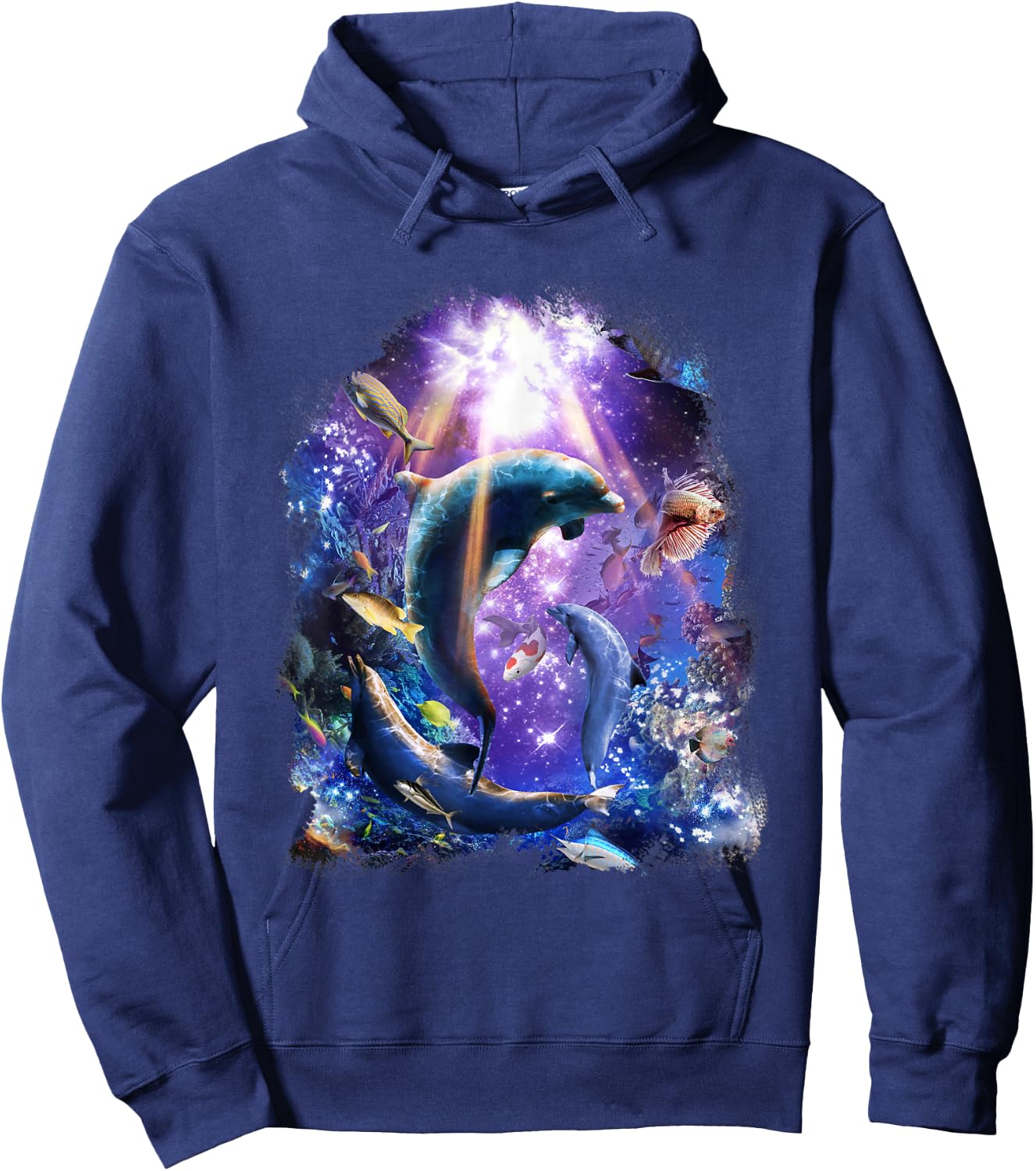 Galaxy Dolphin - Dolphins In Space Hoodie - Hoodie | Navy