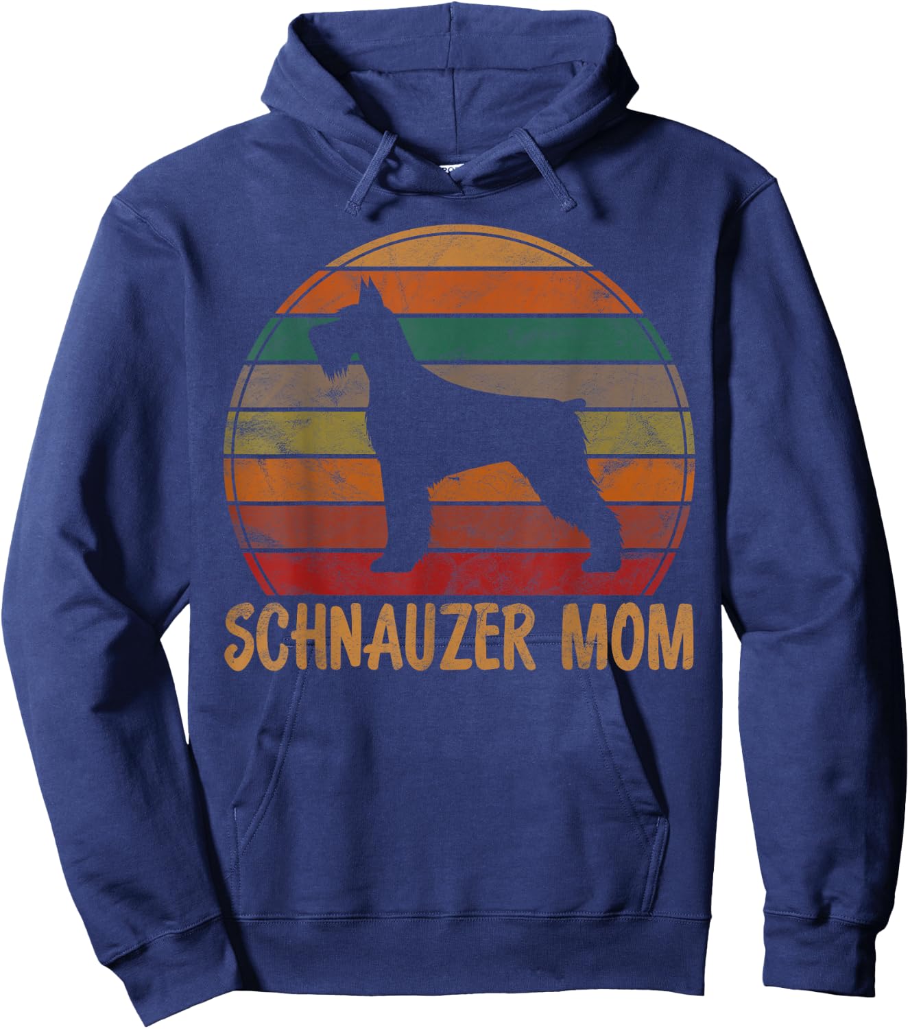 Retro Schnauzer Mom Gift Standard Giant Dog Mother Pet Mama Hoodie - Hoodie | Navy