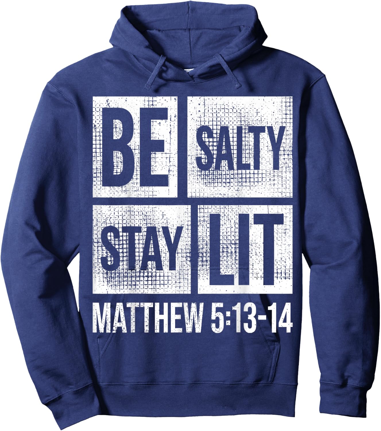 Be Salty Stay Lit Matthew 5:13-14 Christian Bible Verse Meme Hoodie - Hoodie | Navy