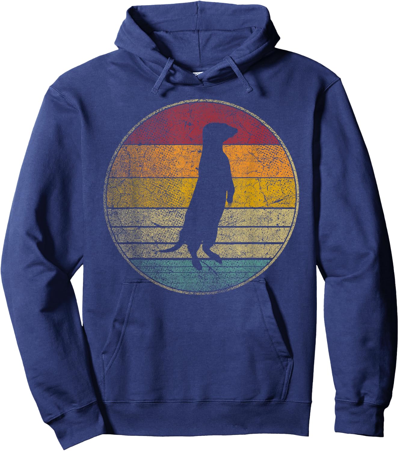 Meerkat - Retro Style Vintage Funny 80s 90s Men Women Hoodie - Hoodie | Navy