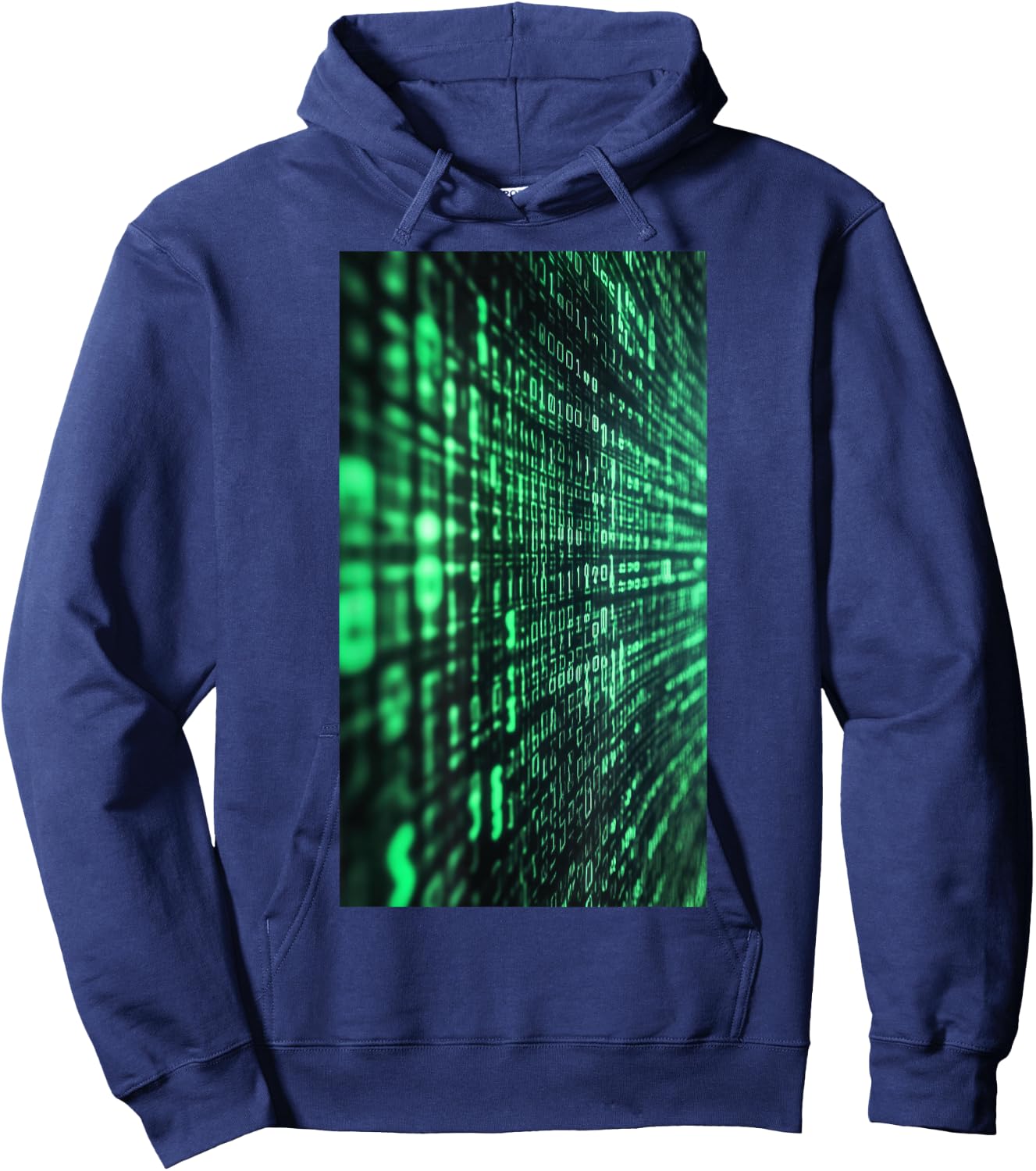 Binary Code Vintage Computer Screen Hacker Hoodie - Hoodie | Navy