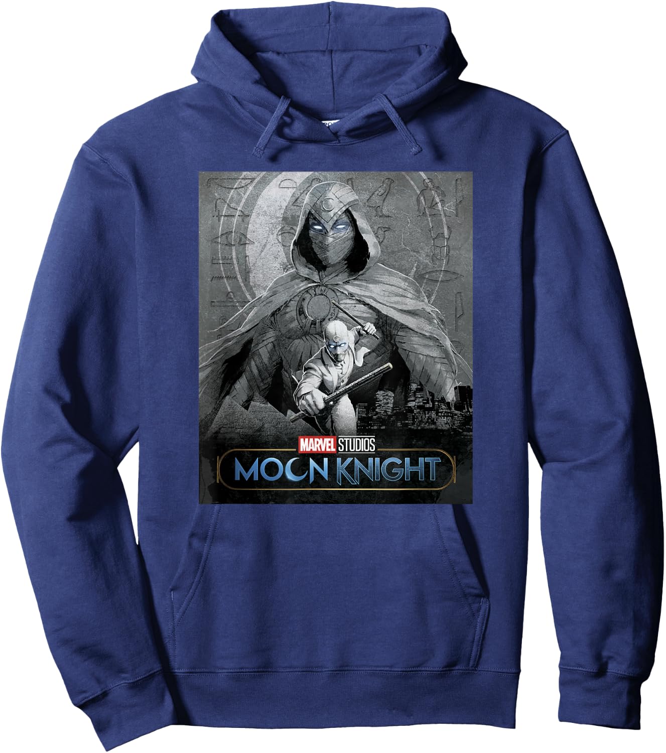 Marvel Moon Knight Glowing Eyes Logo Poster Hoodie - Hoodie | Navy