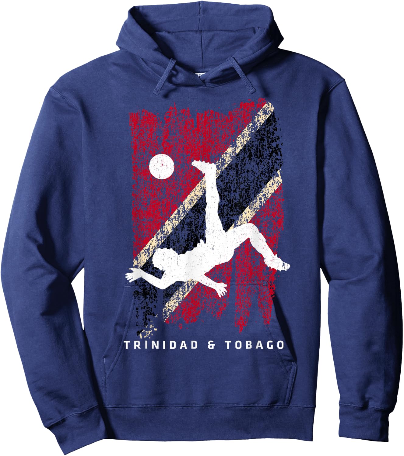 Trinidad & Tobago Flag Soccer Player Silhouette Hoodie - Hoodie | Navy