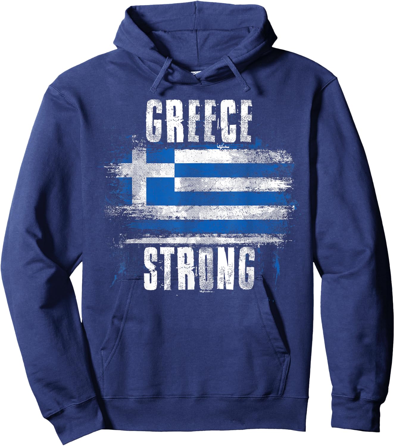 Greece Strong Distressed Flag - Greek Pride Hoodie - Hoodie | Navy
