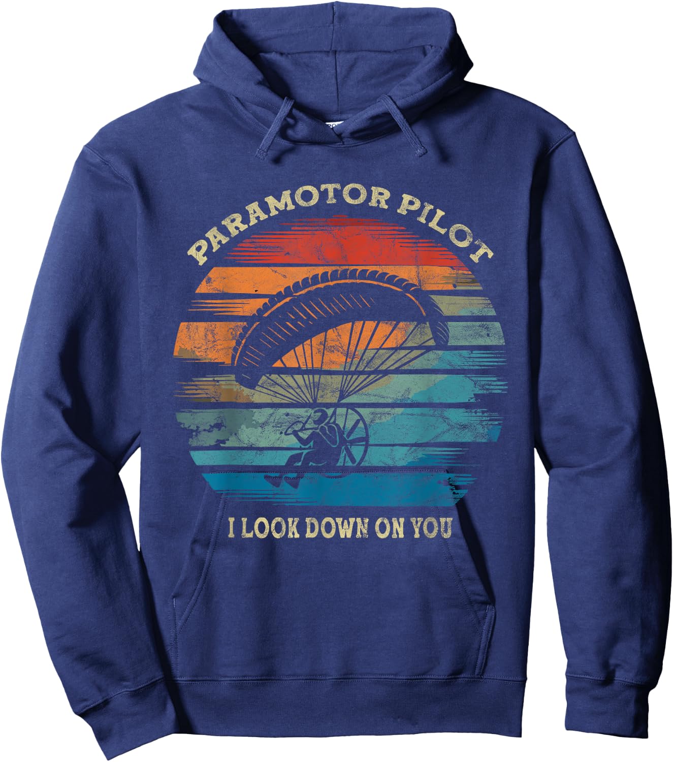 Paramotor Motor Glider Flying Hanging Gliding Paraglider Hoodie - Hoodie | Navy