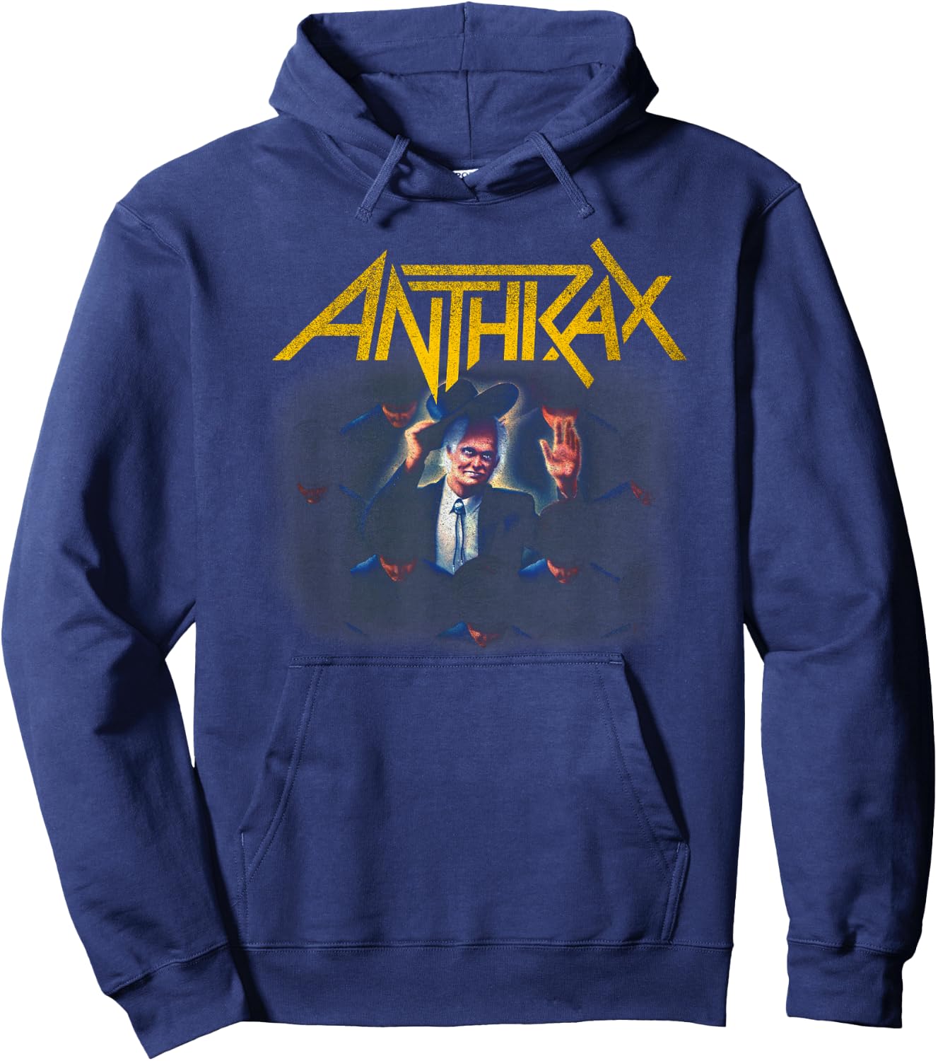 Anthrax - Among The Living 35th Follow Me Front Back Print Hoodie - Hoodie | Navy