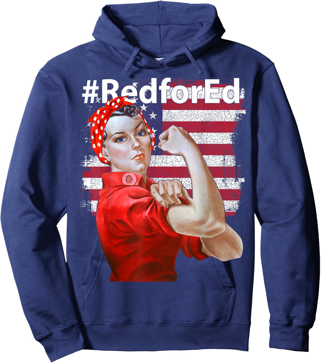Red for Ed USA Rosie the Riveter Hoodie - Hoodie | Navy