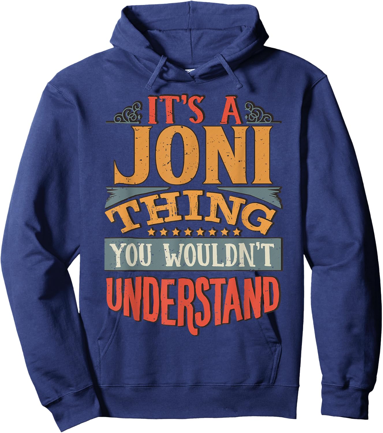 Joni Name Gifts By Vnz Women's Black Classic Fit Modern Short Sleeve Hoodie - Hoodie | Navy