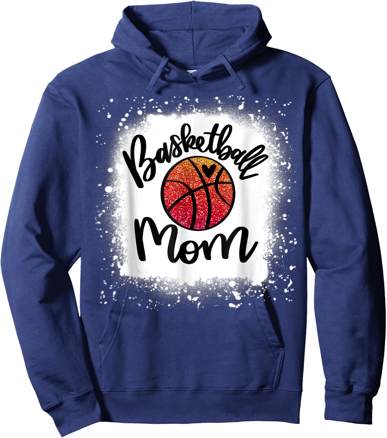 Leopard Bleached Basketball Mom Game Day Gift Hoodie - Hoodie | Navy