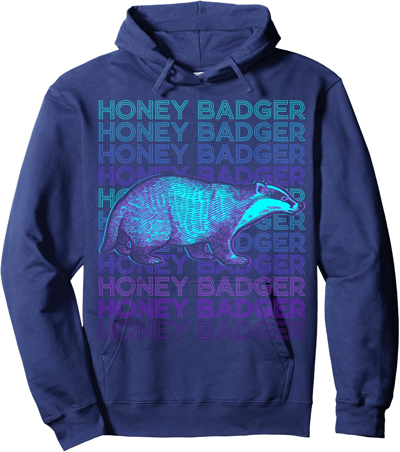 Honey Badger Retro Hoodie - Hoodie | Navy