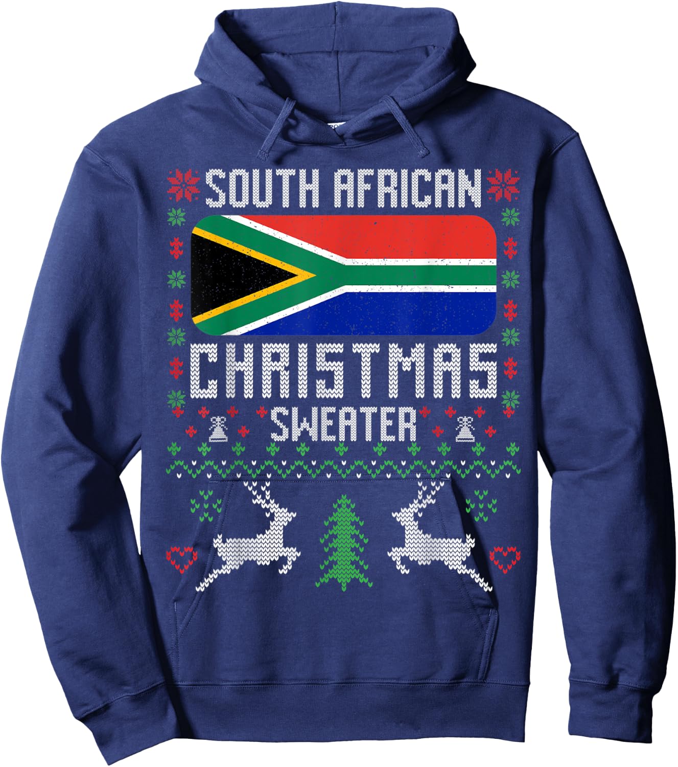 South Africa Flag South African Christmas Sweater Hoodie - Hoodie | Navy