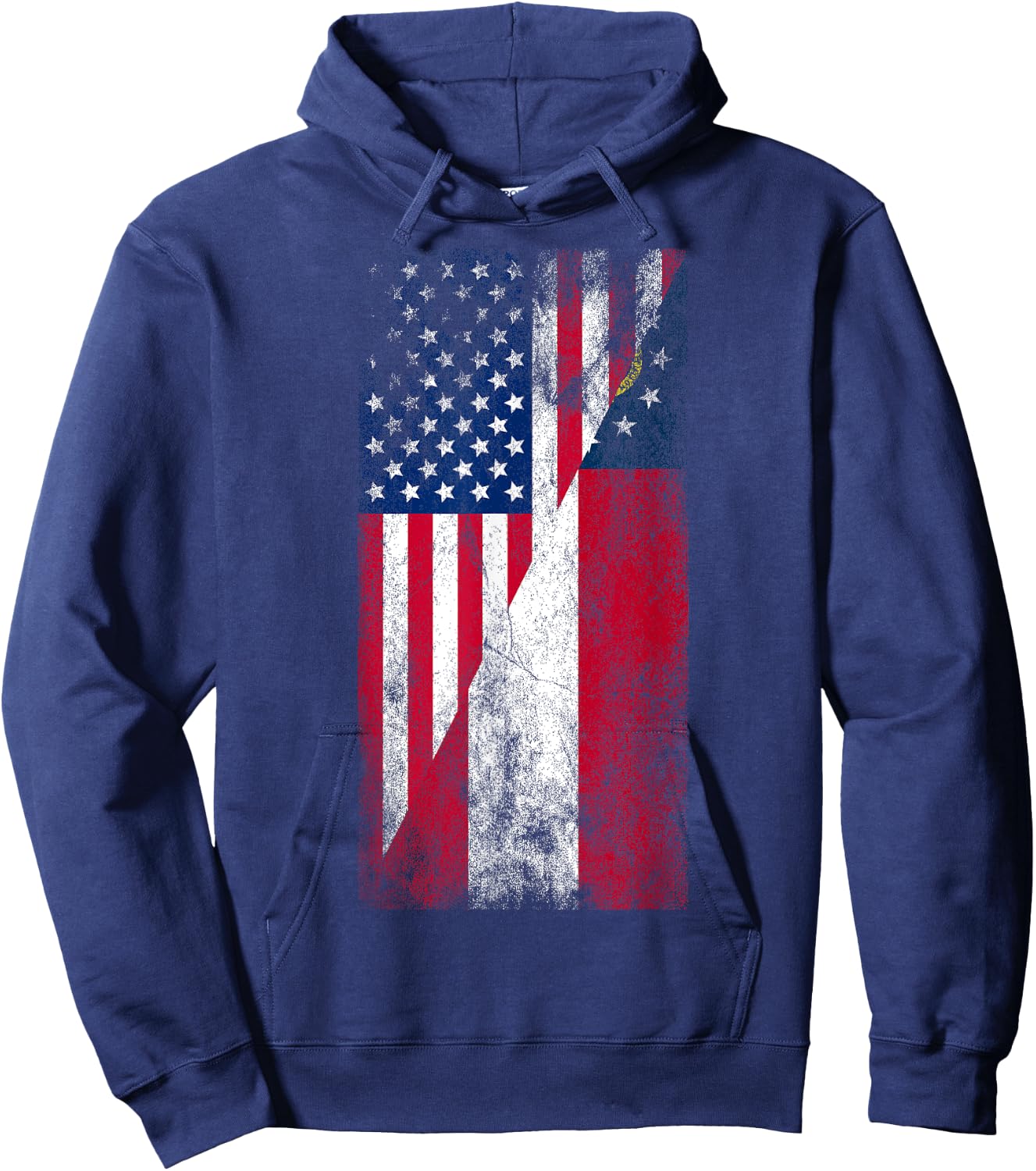 USA & Georgia Flags - American Georgian Hoodie - Hoodie | Navy