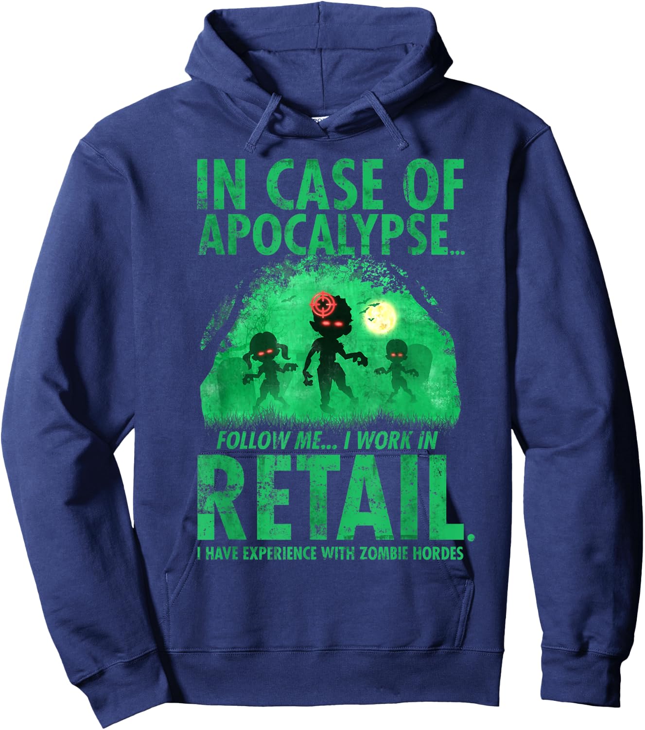 Retail Worker Funny Zombie Halloween Hoodie - Hoodie | Navy