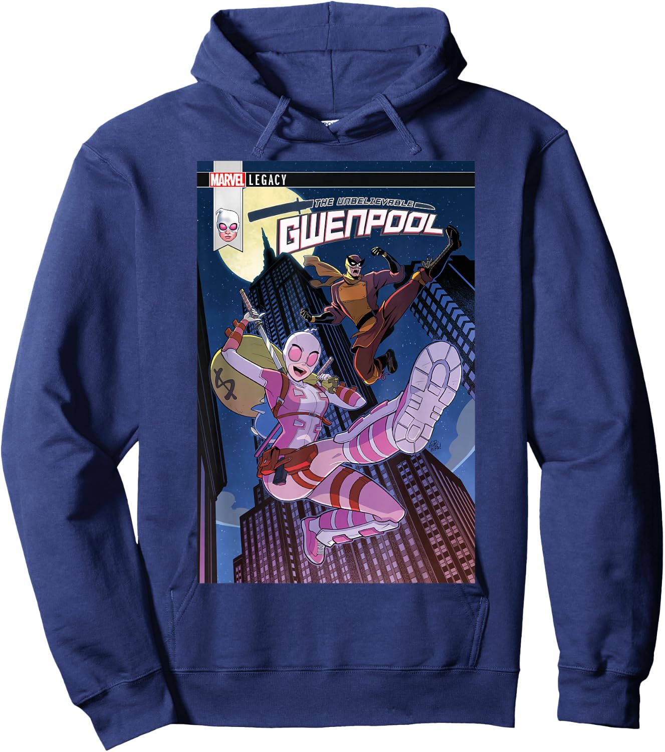 Marvel Unbelievable Gwenpool Batroc The Leaper Comic Hoodie - Hoodie | Navy