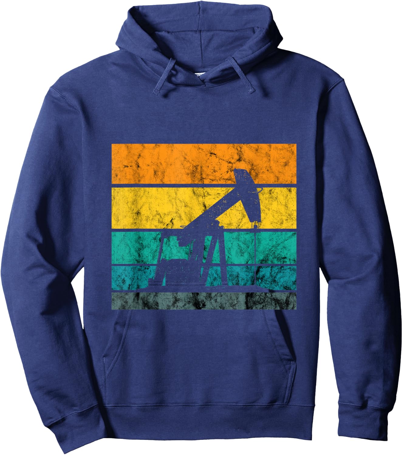 Oilfield Worker Oil Rig Oildrilling Retro Vintage Oil Worker Hoodie - Hoodie | Navy