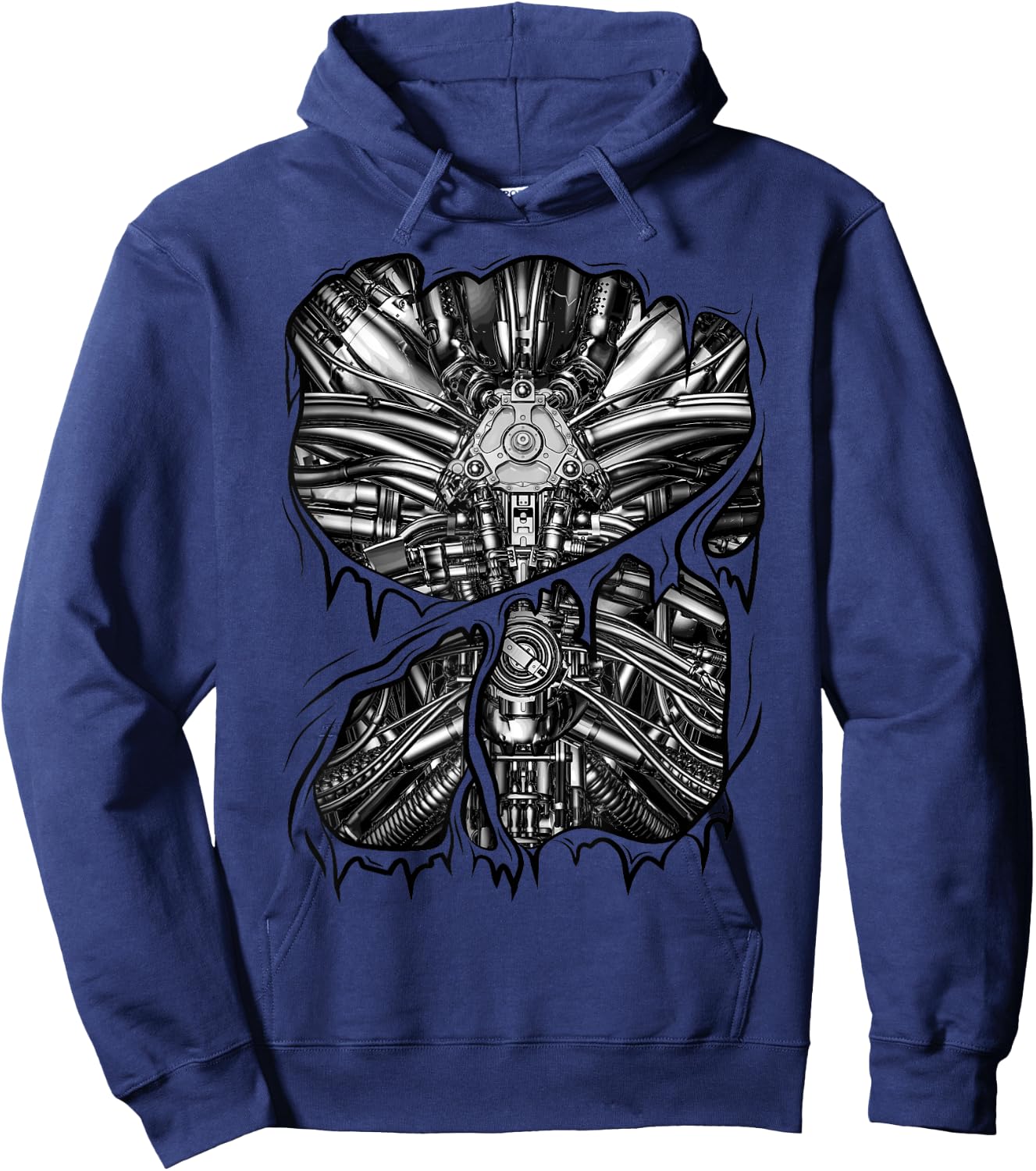 Gamer Robot Metal Machinery Inside Halloween Costume Hoodie - Hoodie | Navy