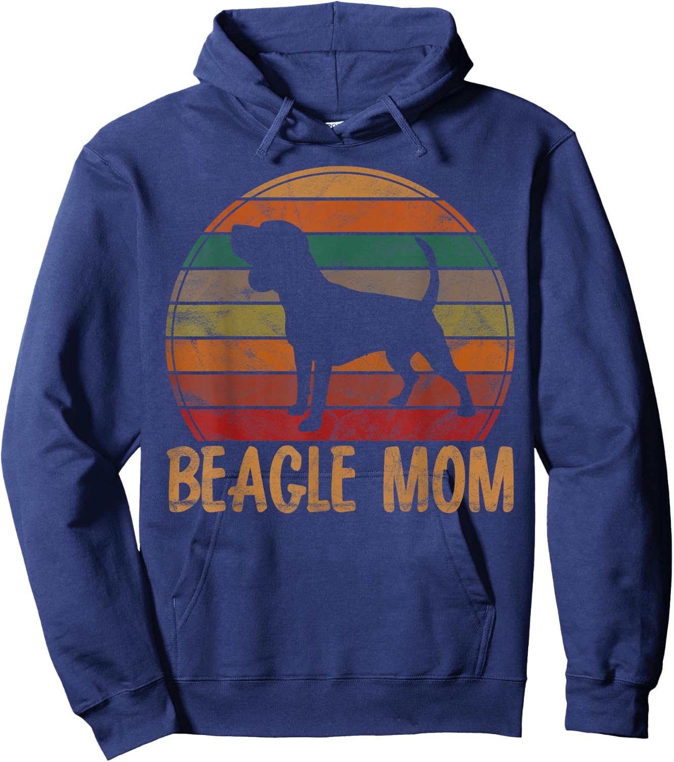 Retro Beagle Mom Gift Dog Mother Pet Tricolor Beagle Mama Men Women Girls Kids Hoodie - Hoodie | Navy