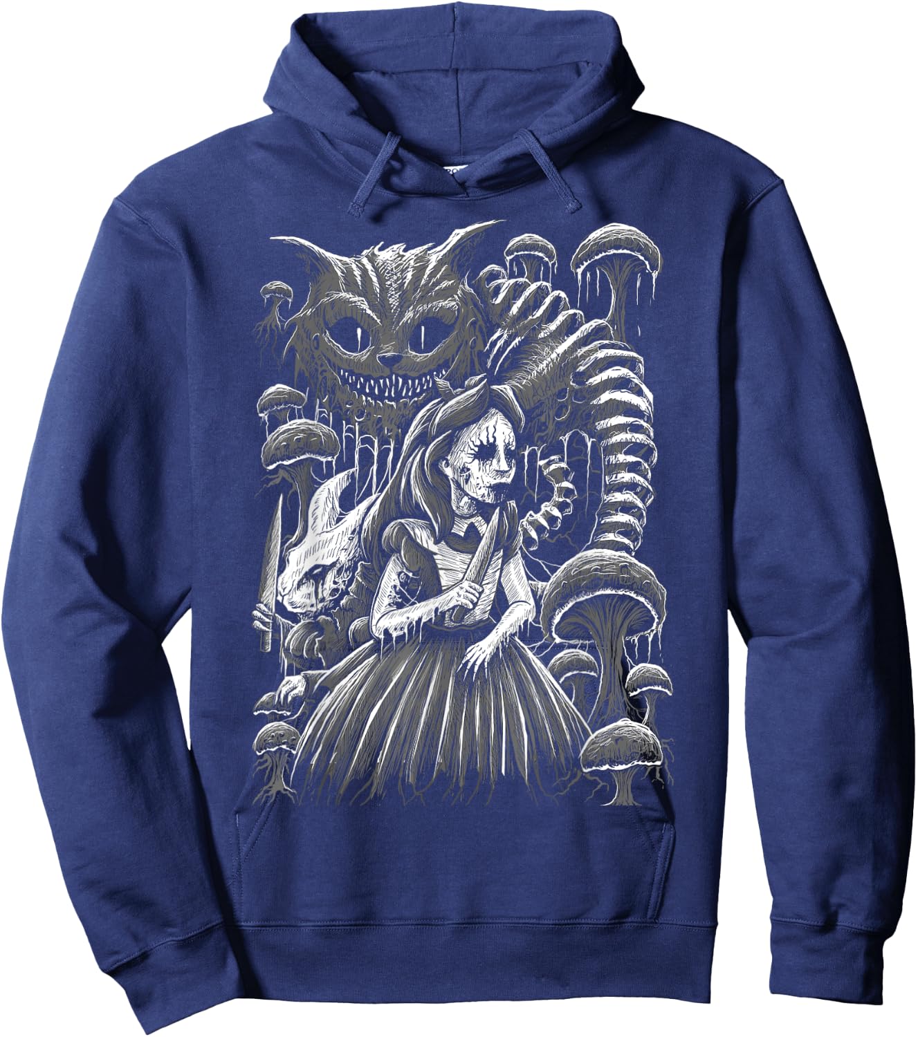 Alice In Wonderland Cheshire Cat Murderland Malice Rabbit Hoodie - Hoodie | Navy