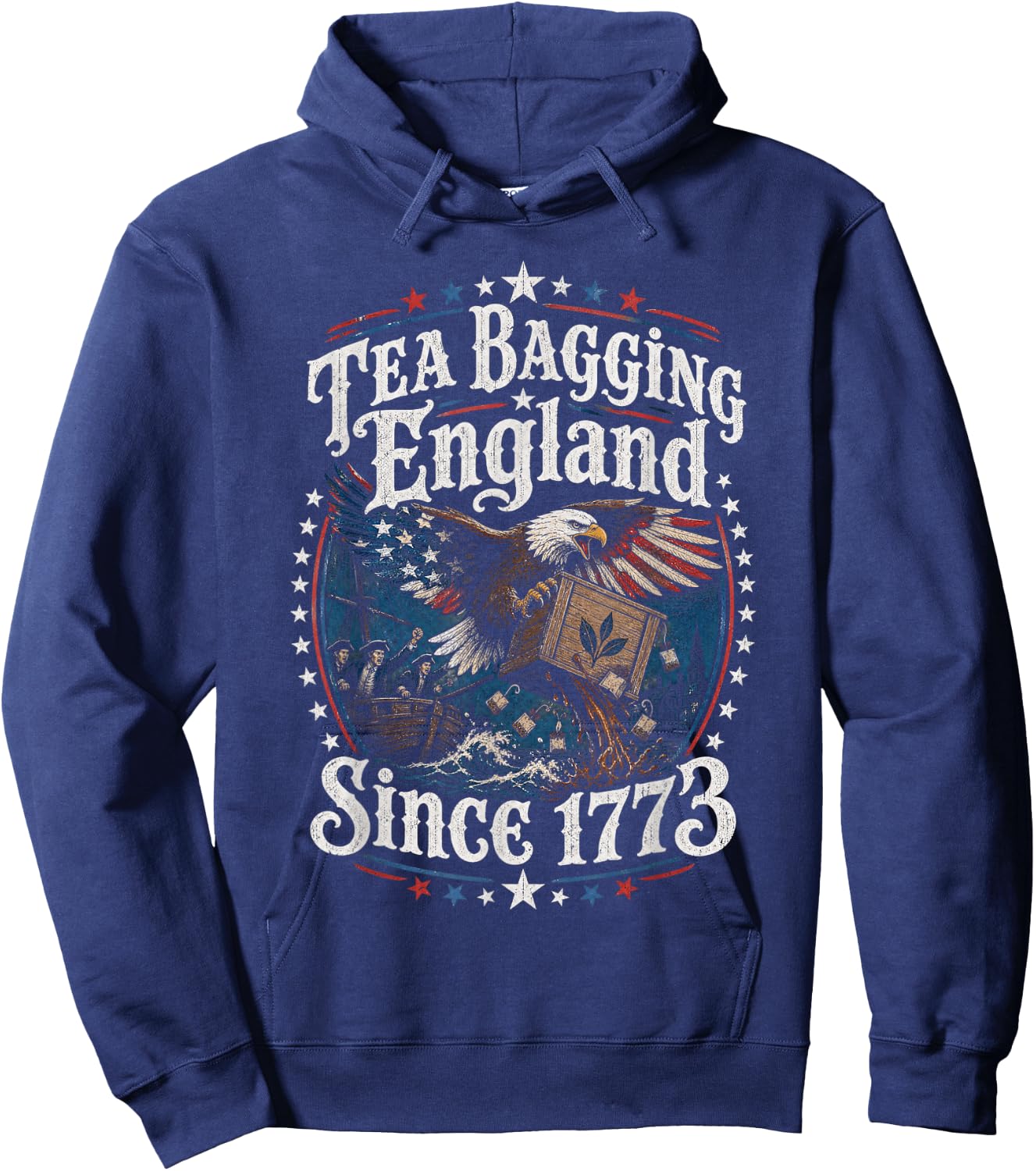 Teabagging England Since 1773 America 4th of July 250 Years Hoodie - Hoodie | Navy
