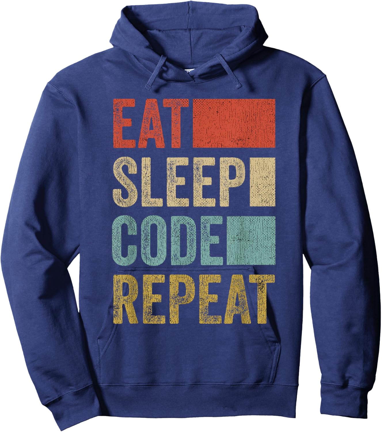 Software Developer Coder Eat Sleep Code Repeat Hoodie - Hoodie | Navy