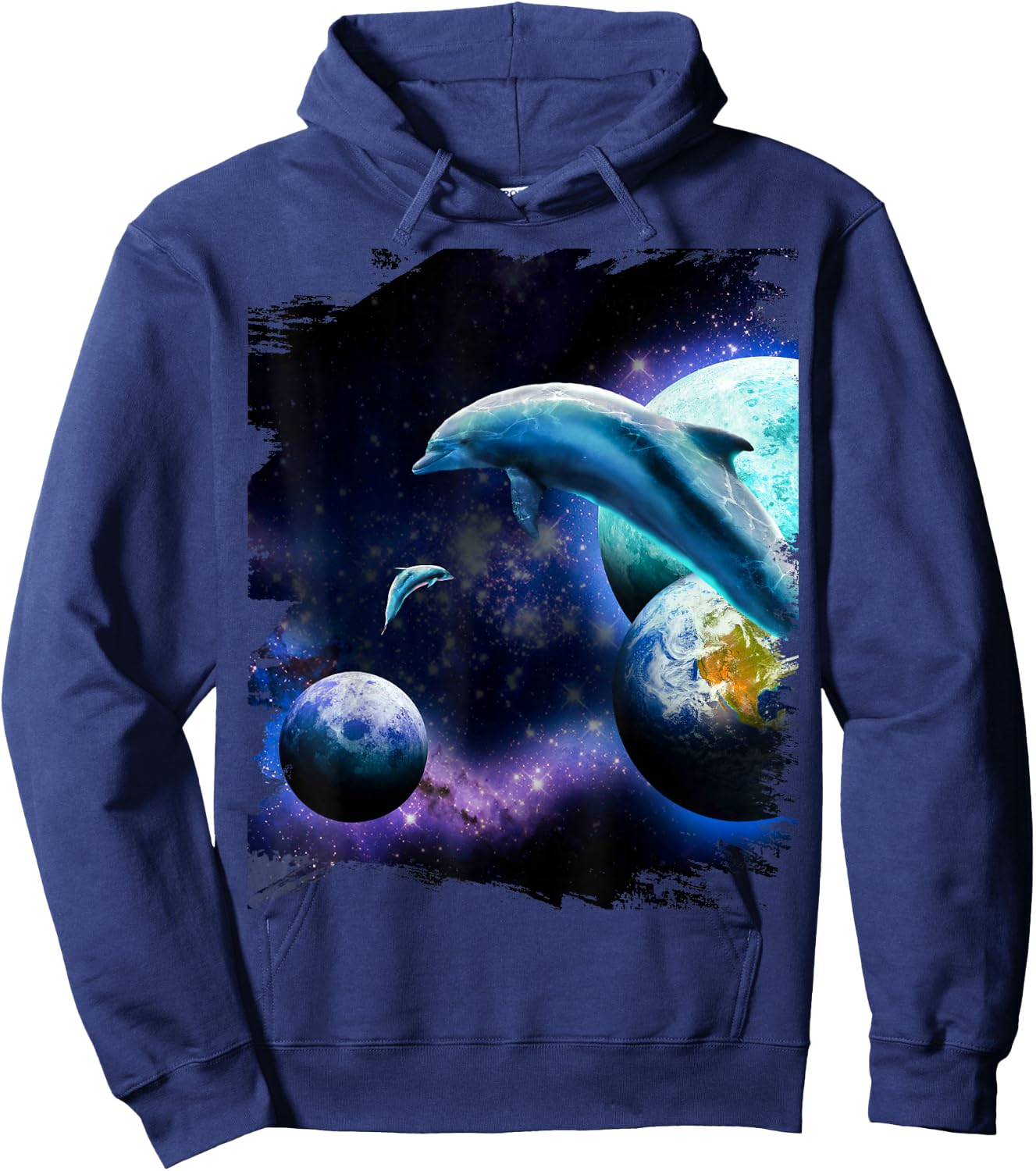 Galaxy Dolphin - Dolphins In Space Hoodie - Hoodie | Navy