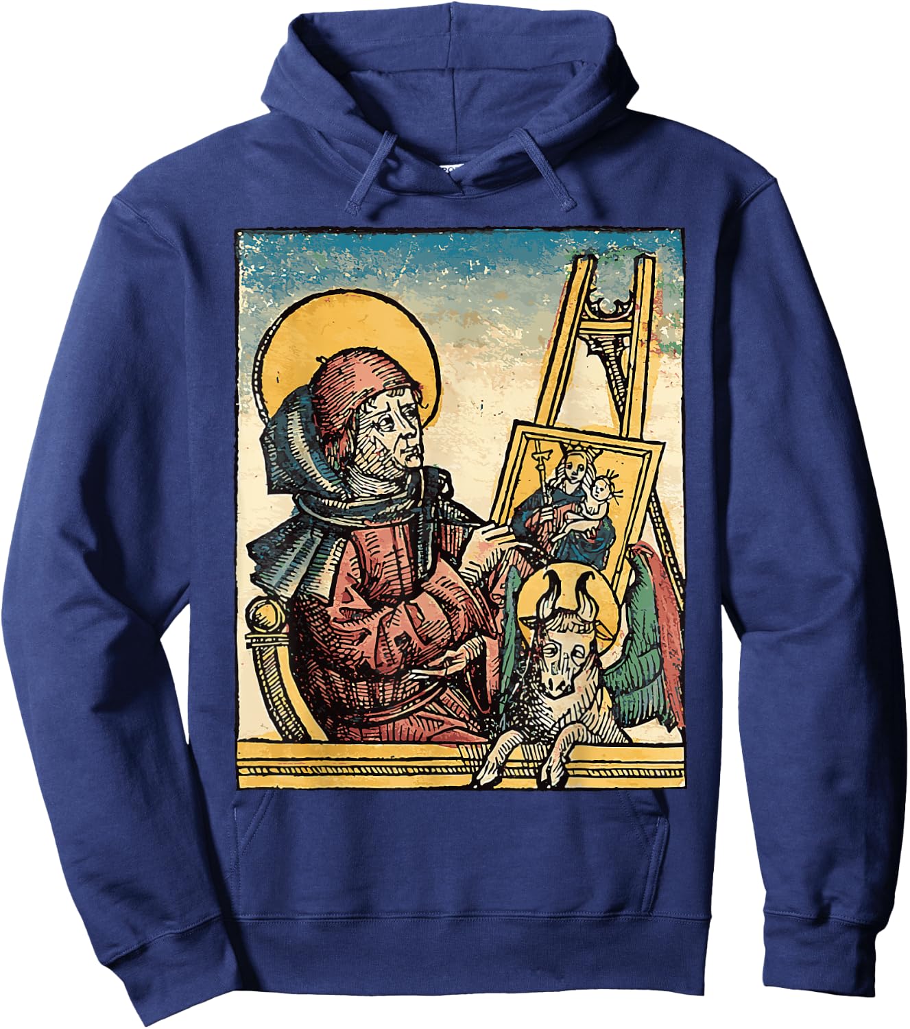 St Luke the Evangelist Catholic Patron Saint of Artists Hoodie - Hoodie | Navy