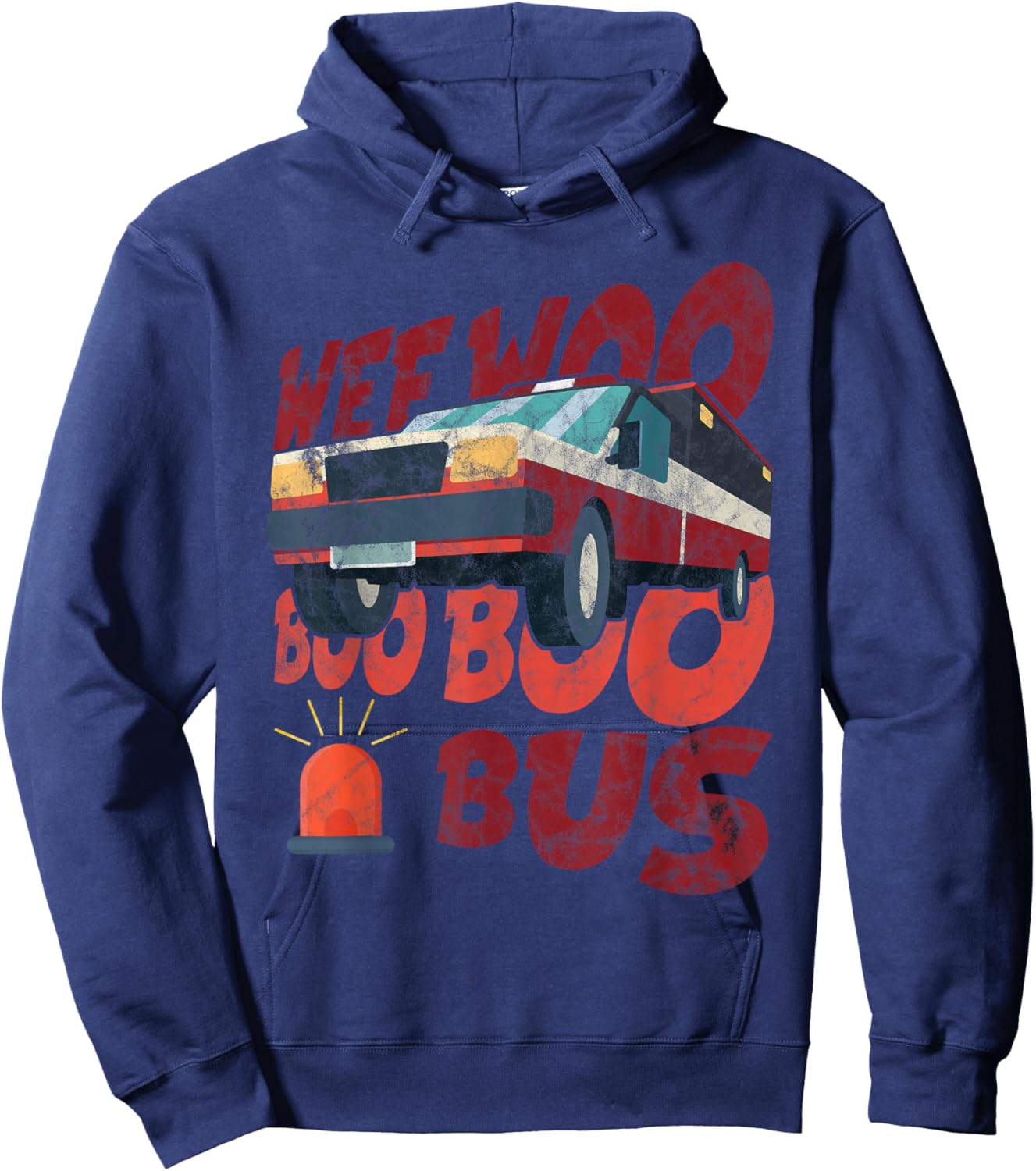 Wee Woo Boo Bus Ambulance Gift Paramedic EMT EMS Medical Hoodie - Hoodie | Navy