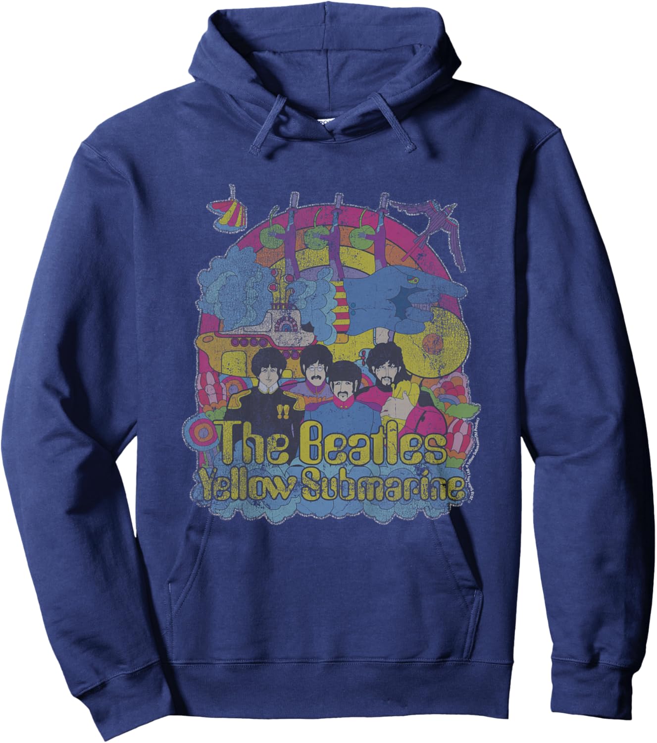The Beatles - Yellow Submarine Vintage Hoodie - Hoodie | Navy