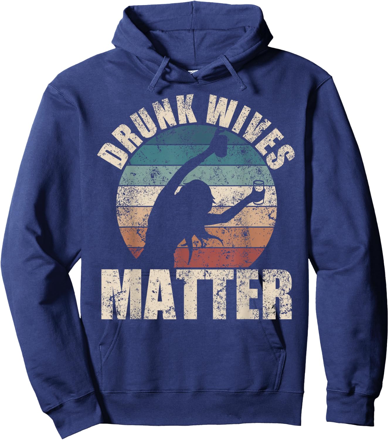Retro drunk wives are a fun drinking gift Hoodie - Hoodie | Navy
